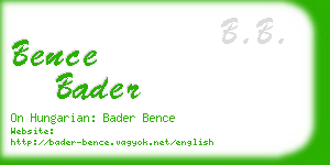 bence bader business card